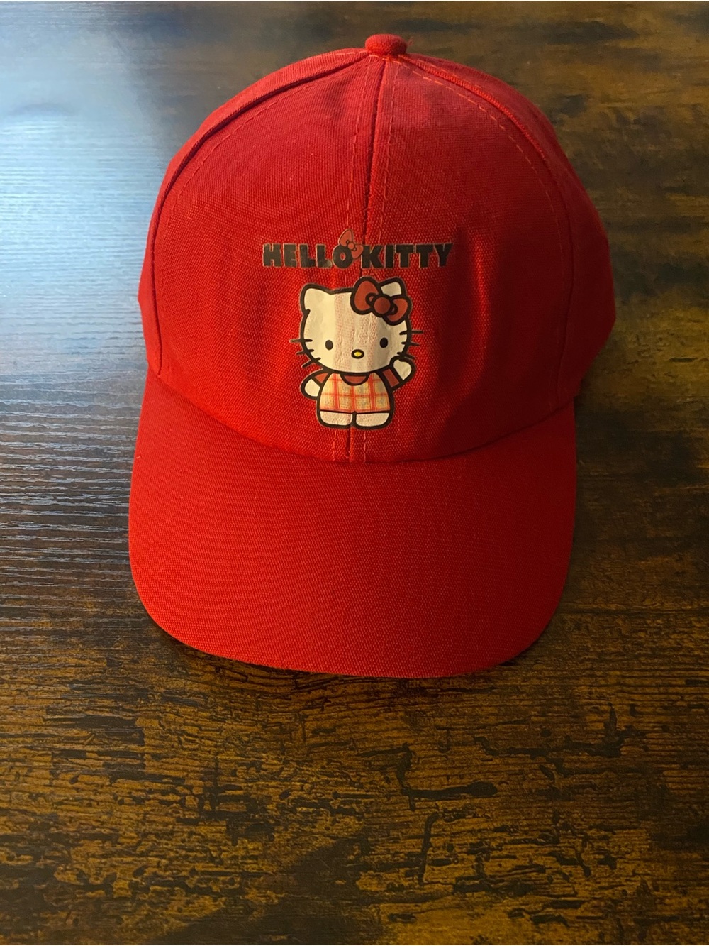 Customized Hello Kitty Red Kids Cap with Graphic Bow